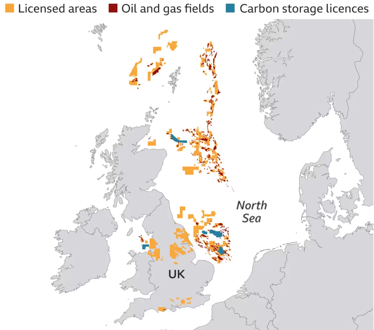 Current North Sea oil and gas activity